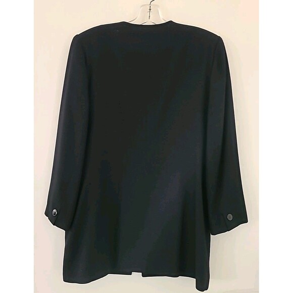 Vtg I.magnin Suit SIZE 8 Blazer & Skirt Black year round wool Career lined 2PC - Picture 7 of 13